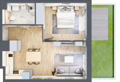 2 pokoje, apartament inwestycyjny 41,73 m², parter, oferta nr MN05, Apartamenty Wypoczynkowa, Jastrzębia Góra, ul. Wypoczynkowa