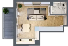 1 pokój, apartament inwestycyjny 32,12 m², piętro 2, oferta nr MN32, Apartamenty Wypoczynkowa, Jastrzębia Góra, ul. Wypoczynkowa