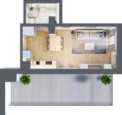 1 pokój, apartament inwestycyjny 26,27 m², piętro 3, oferta nr MN60, Apartamenty Wypoczynkowa, Jastrzębia Góra, ul. Wypoczynkowa