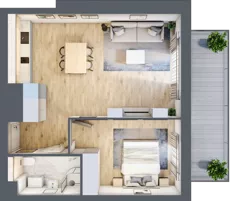 2 pokoje, apartament inwestycyjny 46,51 m², piętro 2, oferta nr MN36, Apartamenty Wypoczynkowa, Jastrzębia Góra, ul. Wypoczynkowa