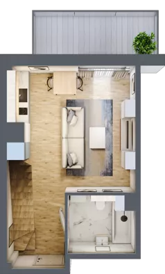 2 pokoje, apartament inwestycyjny 42,28 m², piętro 3, oferta nr MN62, Apartamenty Wypoczynkowa, Jastrzębia Góra, ul. Wypoczynkowa