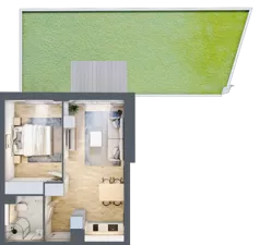 2 pokoje, apartament inwestycyjny 38,73 m², parter, oferta nr MN09, Apartamenty Wypoczynkowa, Jastrzębia Góra, ul. Wypoczynkowa