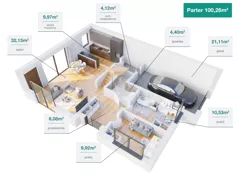 Dom 163,22 m², oferta nr Grand, typ I, Osiedle Malownicze cz. II, Wrocław, Leśnica, Fabryczna,  ul. Ślebodzińskiego/ ul. Burbianki/ ul. Wałkówskiej/ ul. Krzelowska