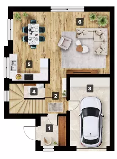 Dom 145,12 m², oferta nr Komfort+, typ II, Osiedle Malownicze cz. II, Wrocław, Leśnica, Fabryczna,  ul. Ślebodzińskiego/ ul. Burbianki/ ul. Wałkówskiej/ ul. Krzelowska