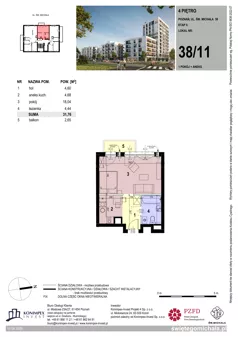 1 pokój, mieszkanie 31,76 m², piętro 4, oferta nr SM2-B-LM-38_11, Świętego Michała, Poznań, Ostrów Tumski-Śródka-Zawady-Komandoria, Śródka, ul. Świętego Michała 34, 36, 38, 40