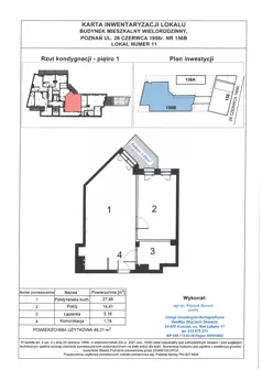 2 pokoje, mieszkanie 49,31 m², piętro 1, oferta nr WS-B2-LM-M.1.5, Wilda Story, Poznań, Wilda, Wilda, ul. 28 Czerwca 1956 r. 156