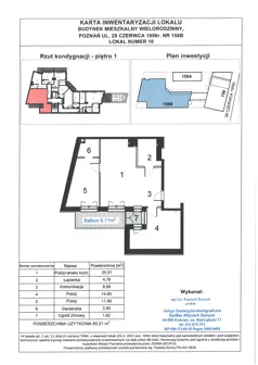 3 pokoje, mieszkanie 65,51 m², piętro 1, oferta nr WS-B2-LM-M.1.4, Wilda Story, Poznań, Wilda, Wilda, ul. 28 Czerwca 1956 r. 156