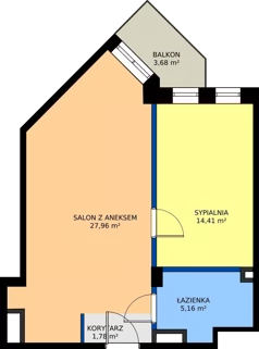 2 pokoje, apartament 49,31 m², piętro 1, oferta nr WS-B2-LM-M.1.5, Wilda Story, Poznań, Wilda, Wilda, ul. 28 Czerwca 1956 r. 156