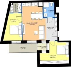 3 pokoje, mieszkanie 65,95 m², piętro 4, oferta nr WS-B2-LM-M.4.4, Wilda Story, Poznań, Wilda, Wilda, ul. 28 Czerwca 1956 r. 156