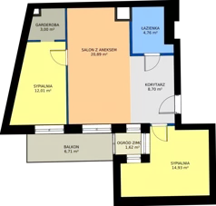 3 pokoje, mieszkanie 65,91 m², piętro 2, oferta nr WS-B2-LM-M.2.4, Wilda Story, Poznań, Wilda, Wilda, ul. 28 Czerwca 1956 r. 156