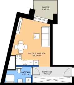 1 pokój, mieszkanie 31,82 m², piętro 2, oferta nr WS-B2-LM-M.2.1, Wilda Story, Poznań, Wilda, Wilda, ul. 28 Czerwca 1956 r. 156