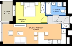 2 pokoje, mieszkanie 43,75 m², piętro 3, oferta nr SM2-A1-LM-34_18, Świętego Michała, Poznań, Ostrów Tumski-Śródka-Zawady-Komandoria, Śródka, ul. Świętego Michała 34, 36, 38, 40