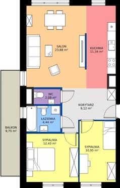 3 pokoje, mieszkanie 74,25 m², piętro 3, oferta nr SM2-B-LM-38_07, Świętego Michała, Poznań, Ostrów Tumski-Śródka-Zawady-Komandoria, Śródka, ul. Świętego Michała 34, 36, 38, 40