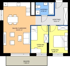 3 pokoje, mieszkanie 59,23 m², piętro 1, oferta nr SM2-C-LM-40_04, Świętego Michała, Poznań, Ostrów Tumski-Śródka-Zawady-Komandoria, Śródka, ul. Świętego Michała 34, 36, 38, 40