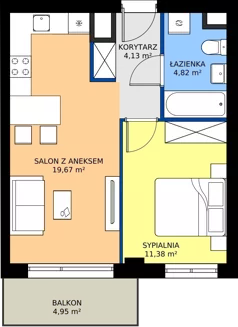 2 pokoje, mieszkanie 40,00 m², piętro 1, oferta nr SM2-C-LM-40_02, Świętego Michała, Poznań, Ostrów Tumski-Śródka-Zawady-Komandoria, Śródka, ul. Świętego Michała 34, 36, 38, 40