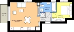 2 pokoje, mieszkanie 44,78 m², piętro 2, oferta nr SM2-C-LM-40_10, Świętego Michała, Poznań, Ostrów Tumski-Śródka-Zawady-Komandoria, Śródka, ul. Świętego Michała 34, 36, 38, 40