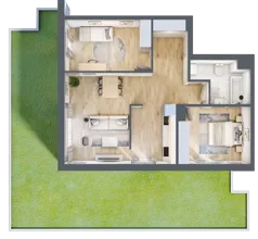 3 pokoje, apartament 71,19 m², parter, oferta nr 6A0003, Jaśminowy Mokotów VI Wille Miejskie, Warszawa, Mokotów, Stegny, ul. Białego Dębu