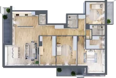 5 pokoi, apartament 143,61 m², piętro 1, oferta nr 6A0105, Jaśminowy Mokotów VI Wille Miejskie, Warszawa, Mokotów, Stegny, ul. Białego Dębu