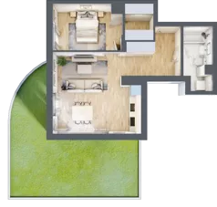2 pokoje, mieszkanie 52,59 m², parter, oferta nr 6C0001, Jaśminowy Mokotów VI Wille Miejskie, Warszawa, Mokotów, Stegny, ul. Białego Dębu