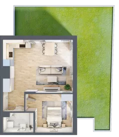 2 pokoje, apartament 49,51 m², parter, oferta nr 6D0001, Jaśminowy Mokotów VI Wille Miejskie, Warszawa, Mokotów, Stegny, ul. Białego Dębu