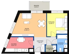 2 pokoje, mieszkanie 58,34 m², parter, oferta nr HA0002, Park Skandynawia V, Warszawa, Praga Południe, Gocław, ul. Optyków 1