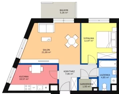 2 pokoje, mieszkanie 58,74 m², piętro 1, oferta nr HA0108, Park Skandynawia V, Warszawa, Praga Południe, Gocław, ul. Optyków 1