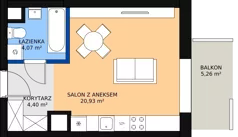 1 pokój, mieszkanie 29,52 m², piętro 5, oferta nr HA0530, Park Skandynawia V, Warszawa, Praga Południe, Gocław, ul. Optyków 1