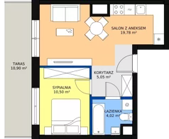 2 pokoje, mieszkanie 39,45 m², piętro 6, oferta nr HA0639, Park Skandynawia V, Warszawa, Praga Południe, Gocław, ul. Optyków 1