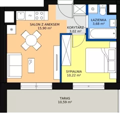 2 pokoje, mieszkanie 32,93 m², piętro 6, oferta nr HA0640, Park Skandynawia V, Warszawa, Praga Południe, Gocław, ul. Optyków 1