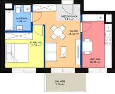 3 pokoje, mieszkanie 44,45 m², piętro 4, oferta nr HB0449, Park Skandynawia V, Warszawa, Praga Południe, Gocław, ul. Optyków 1