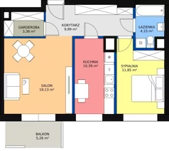 2 pokoje, mieszkanie 59,21 m², piętro 5, oferta nr HB0551, Park Skandynawia V, Warszawa, Praga Południe, Gocław, ul. Optyków 1