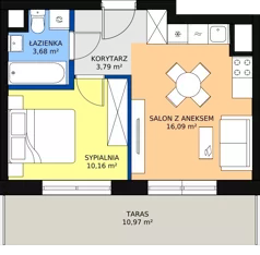 2 pokoje, mieszkanie 33,74 m², piętro 6, oferta nr HB0661, Park Skandynawia V, Warszawa, Praga Południe, Gocław, ul. Optyków 1