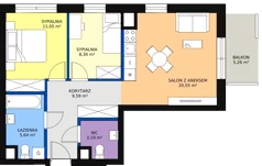 3 pokoje, mieszkanie 58,64 m², piętro 6, oferta nr HB0667, Park Skandynawia V, Warszawa, Praga Południe, Gocław, ul. Optyków 1