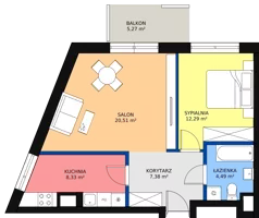 2 pokoje, mieszkanie 53,19 m², piętro 6, oferta nr I0677, Park Skandynawia V, Warszawa, Praga Południe, Gocław, ul. Optyków 1