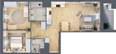 3 pokoje, mieszkanie 64,28 m², piętro 2, oferta nr AA0204, NU Warszawa Wola, Warszawa, Wola, Czyste, ul. Kolejowa