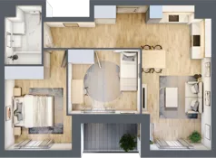 3 pokoje, mieszkanie 54,43 m², piętro 2, oferta nr AA0205, NU Warszawa Wola, Warszawa, Wola, Czyste, ul. Kolejowa