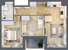 3 pokoje, mieszkanie 54,48 m², piętro 1, oferta nr AA0105, NU Warszawa Wola, Warszawa, Wola, Czyste, ul. Kolejowa