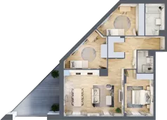 4 pokoje, mieszkanie 92,53 m², piętro 1, oferta nr AA0109, NU Warszawa Wola, Warszawa, Wola, Czyste, ul. Kolejowa