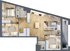 4 pokoje, mieszkanie 80,41 m², piętro 1, oferta nr AB0102, NU Warszawa Wola, Warszawa, Wola, Czyste, ul. Kolejowa