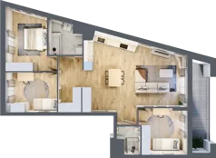4 pokoje, mieszkanie 81,18 m², piętro 3, oferta nr AB0302, NU Warszawa Wola, Warszawa, Wola, Czyste, ul. Kolejowa