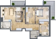 4 pokoje, mieszkanie 92,53 m², piętro 2, oferta nr BC0205, NU Warszawa Wola, Warszawa, Wola, Czyste, ul. Kolejowa