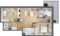 3 pokoje, mieszkanie 65,46 m², piętro 3, oferta nr BC0301, NU Warszawa Wola, Warszawa, Wola, Czyste, ul. Kolejowa