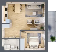 2 pokoje, mieszkanie 48,86 m², piętro 1, oferta nr AC0122, Stilla, Warszawa, Włochy, Raków, ul. Fajansowa 5