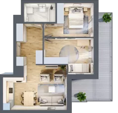 3 pokoje, mieszkanie 56,05 m², piętro 1, oferta nr BA0119, Stilla, Warszawa, Włochy, Raków, ul. Fajansowa 5