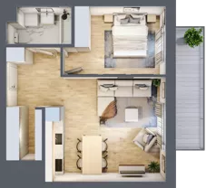 2 pokoje, mieszkanie 47,49 m², piętro 1, oferta nr BA0122, Stilla, Warszawa, Włochy, Raków, ul. Fajansowa 5