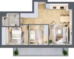 3 pokoje, mieszkanie 58,66 m², piętro 3, oferta nr BA0343, Stilla, Warszawa, Włochy, Raków, ul. Fajansowa 5