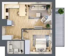 2 pokoje, mieszkanie 45,10 m², piętro 3, oferta nr BA0352, Stilla, Warszawa, Włochy, Raków, ul. Fajansowa 5