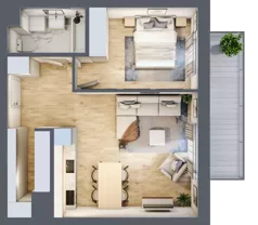 2 pokoje, mieszkanie 48,55 m², piętro 4, oferta nr BA0464, Stilla, Warszawa, Włochy, Raków, ul. Fajansowa 5