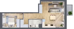 2 pokoje, apartament 50,65 m², piętro 1, oferta nr 1BA0105, Awangarda Mogilska, Kraków, Prądnik Czerwony, Rakowice, ul. Mogilska 126