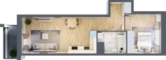 2 pokoje, mieszkanie 47,27 m², piętro 2, oferta nr 1BE0201, Awangarda Mogilska, Kraków, Prądnik Czerwony, Rakowice, ul. Mogilska 126